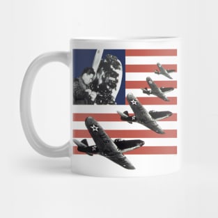 American Fighter Plane Flag Mug